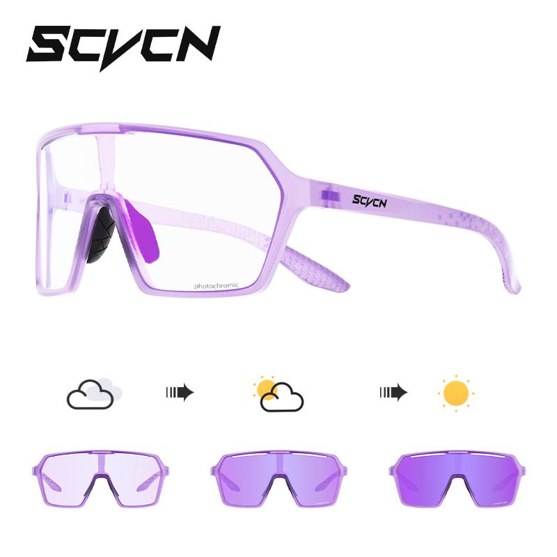 SCVCN Cycling Glasses Fashion Sunglasses for Men Photochromic Women Bike Mountain Road Bicycle Eyewear Cycle Goggles UV400 MTB