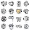 New White Series Zircon Beads Shining Love Charm Fit Original Bracelet Accessories Women DIY Jewelry 925 Silver Pendant Gift