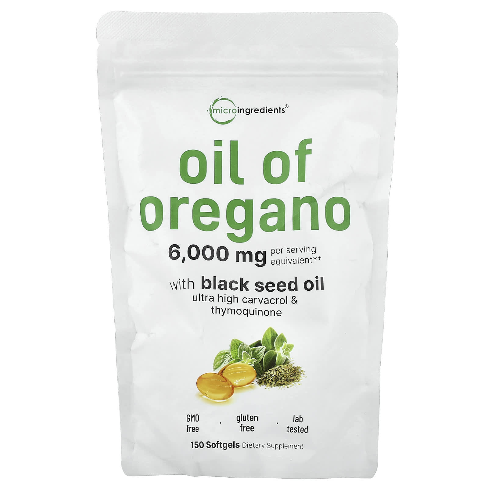 

Micro Ingredients, Oregano Oil, 150 Softgels