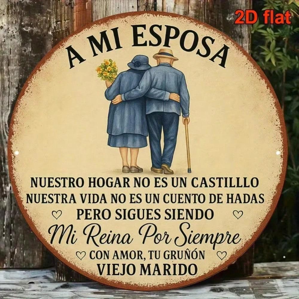 Vintage Mi Esposa Tin Sign Bilingual Spanish English Wall Art Rustic Home Decor Plaque For Wife