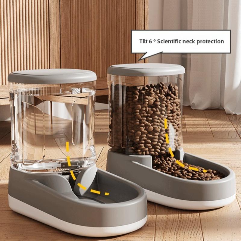 Dog Water Dispenser with 3.8L Large Capacity, Automatic Cat Feeder, Large-sized Pet Automatic Feeding and Drinking Water Device