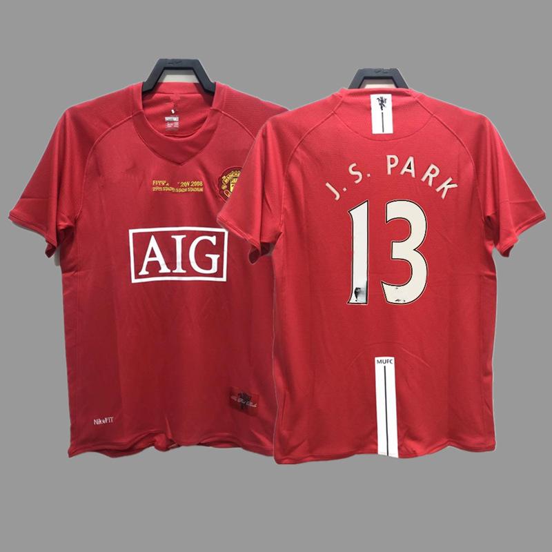 Man L Retro Jersey Football Jersey No. 7 Beckham Cantona C Ronaldo Rooney Giggs Jersey