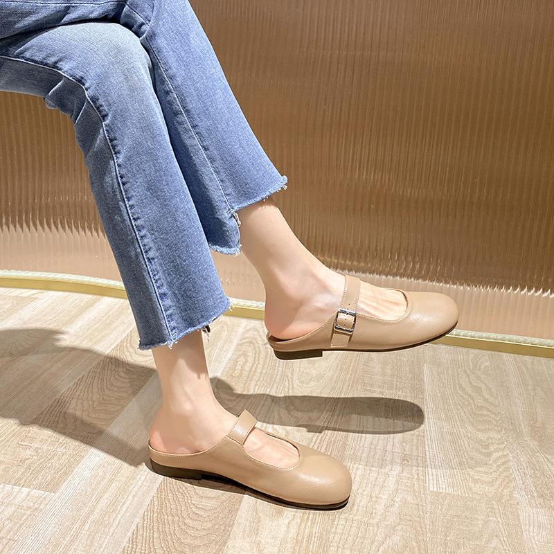 

Туфли Мэри Джейн карамельного макиато на толстом каблуке, полусабо с закрытым мыском, однотонные шлепанцы с закрытым мыском 35 абрикосовый