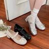 Spring/Summer New Style Fashionable Mary Jane Shoes Shallow Round Toe Mid Heel Shoes Ladies Elegant Outdoor Single Pumps Shoes