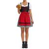 Traditionelles Oktoberfest Kostümkleid Damen Bayerisches Dirndlkleid Bierfest Outfit mit Schürze und Schnürung für Cosplay
