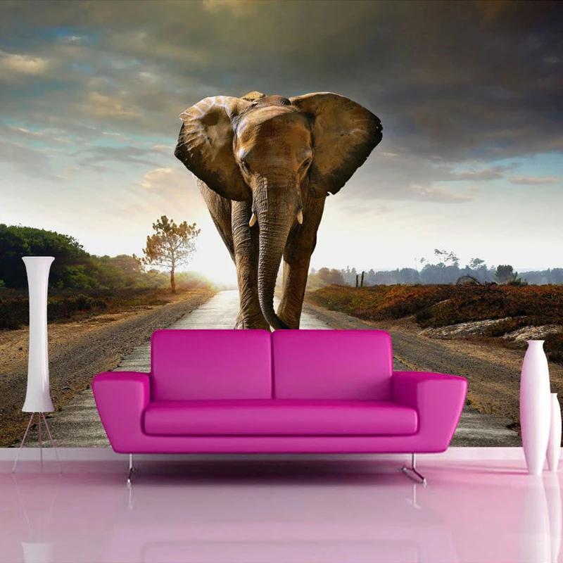 Elephant Photographic Background 3D Photo Mural Wallpaper Living Room Bedroom Printed Wallpaper