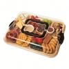 Bamboo Cheese Tray With Safety Sealed Acrylic Lid - Portable Bamboo Snack Plate For Camping,Parties And Restaurants.Suitable For