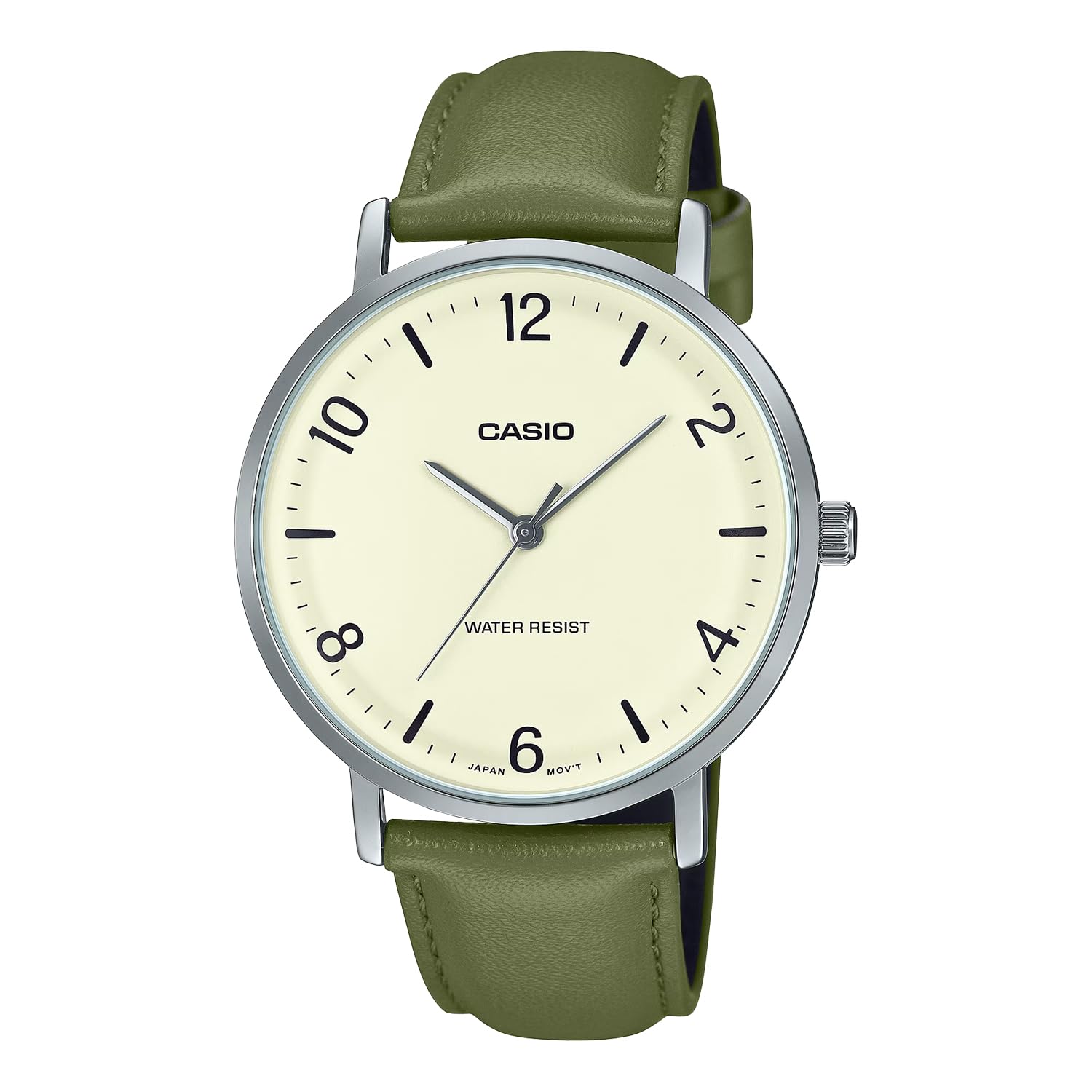

CASIO Quartz Watch Cream x Green Leather Band [Casio] Men s MTP-VT03L-7B (Overseas Model) [Used]