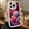 Phone Case: 2D Flat Design Suitable for iPhone 18 17 16 15 14 13 Pro Step Protection Case, Plush Little Bear, Christmas and Halloween Gift