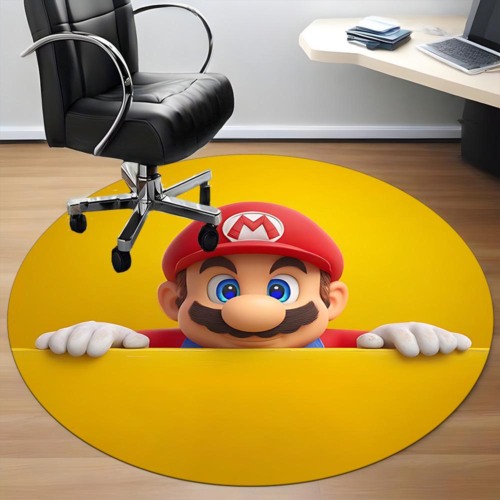 M-Mario Bros Office Round Area Rug, Indoor Mat Suitable For Office, Under Office Chairs Bedroom Living Room Home Decor, DT1212008