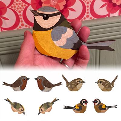 1 Pair Wooden Rustic Bird Wall Decoration Family Living Room Colorful Flying Birds Decor Cute Home Decor Paintings