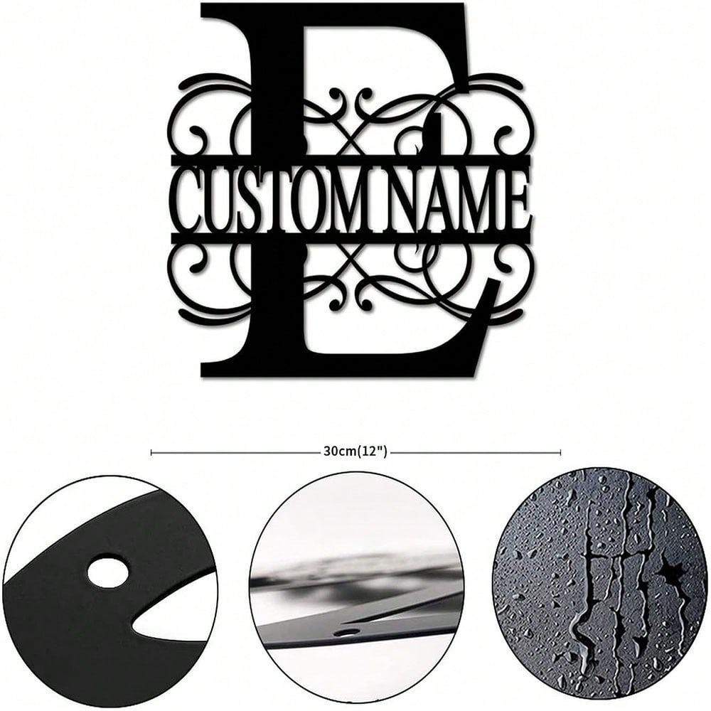 Personalized Metal Wall Art Custom Initials Family Name Light Beam Design Iron Steel Decor Home Porch Garden Gift Birthday