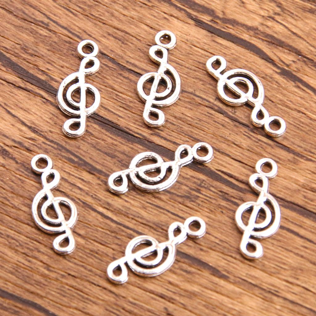 10pcs Musical Note Pendant Piano Guitar Microphone Speaker Suona Music Equipment Alloy Jewelry Accessories
