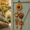 Seasonal Holiday Party Supplies Autumn Harvest Wooden Hanging Sign, Rustic Farmhouse Door Sign with Tassels and Wood Beads, Wall Decor Fall Decoration