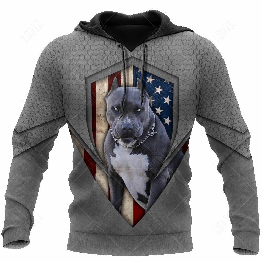 Pet Dog Pitbull Mikiny Pánska Mikina 3D tlač Unisex Topy pre dospelých Jeseň Streetwear Mikina s kapucňou Pre mužov Oblečenie