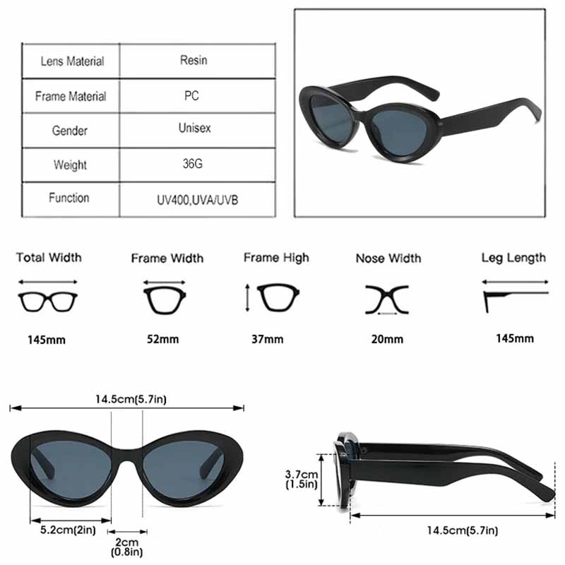  Fashion Cat Eye Sunglasses Women UV400 Shades Sun Glasses Men