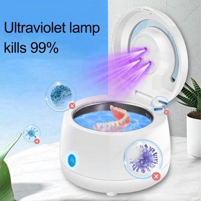 Limpador Ultrassônico de Retentor Cúpula de Limpeza de Próteses UV Máquina Limpadora de Retentor Dental para Protetores Noturnos Aparelhos Alinhadores Escova de Dentes Joias