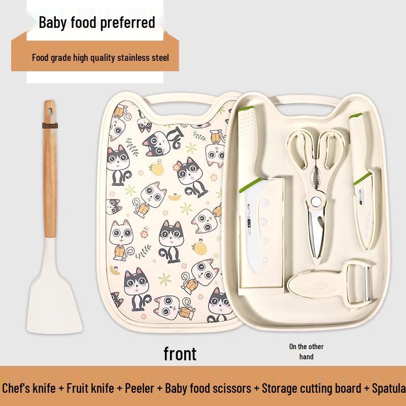 2-in-1 German Kitchen Knife & Cutting Board Set for Baby Food