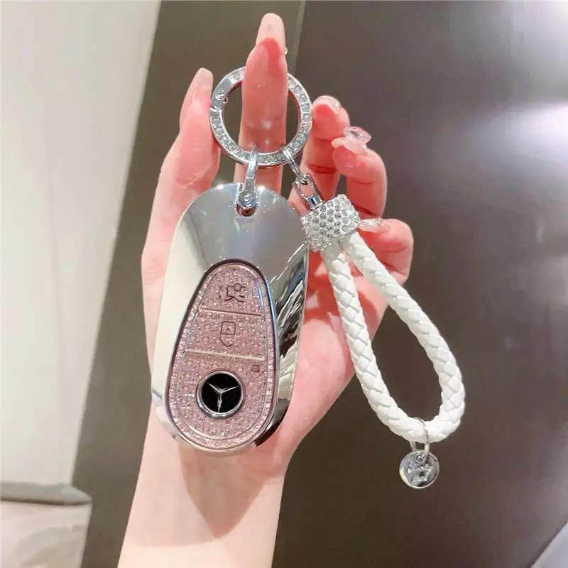 VFO1 Car Remote Key Cover Case Holder shell Women's Bag Fob For Mercedes Benz 2025 New C260L E300L S400L EQE GLC CLE C E S Class