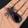Amethyst Pendant Gemstone Jewelry, 999 Copper Wire Wrapped Pendant, Gift For Women Handmade Pendant