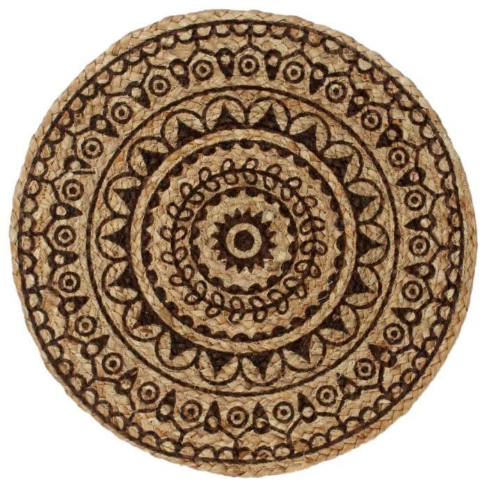 VidaXL Doilies 6 Pcs Dark Brown 38 Cm Round Jute