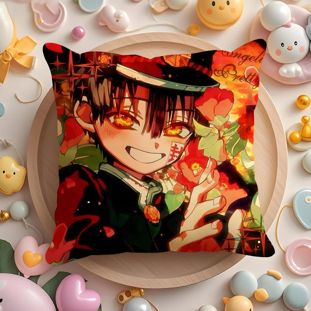 Anime Toilet-Bound Hanako-Kun Cushion Cover Home & Car Multi-Scene Pillow Cover - Reversible, Soft & Durable For Daily Use