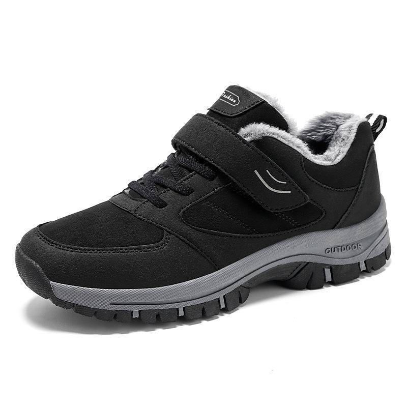 Men's boots winter new Velcro strap-free middle-aged and elderly cotton boots piled thickened warm and healthy snow boots