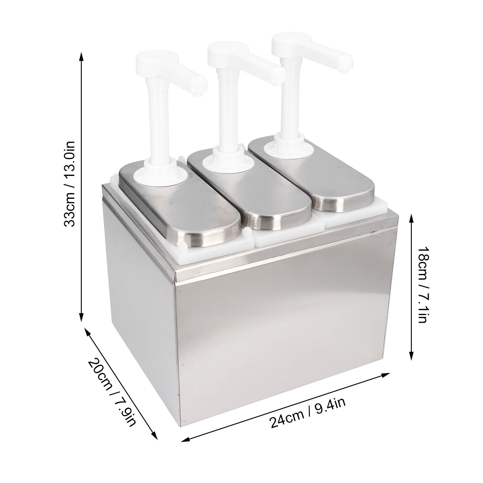 Sauce Dispenser Pump Salad Jam Seasoning Condiment Squeeze Pump Container with Base for Kitchen Restaurant Sauce Pump Container