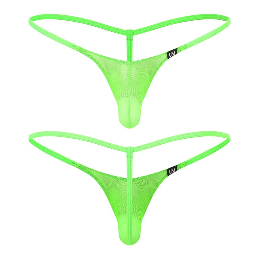 Mens G-String Bikini T-Back See Through Thong Low Rise Underpants