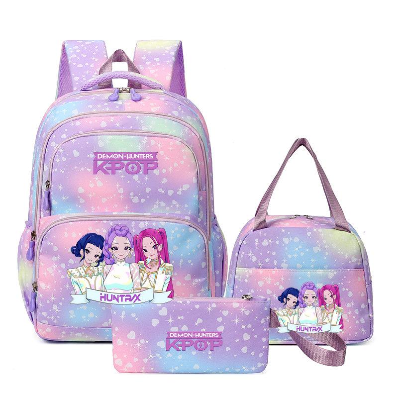 3Pcs/Sets Mochila Backpack Colorful Schoolbag Pencil Case Lunch Bag for Students School Bags Pen Bags