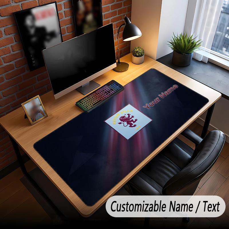 Large Mouse Pad Aston Villa Print Custom Name Text Desk Mat for Office Gaming