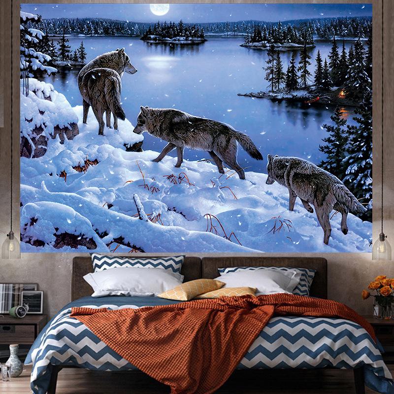 Animal Art Large Tapestry Wall Hanging  Geometry Hippie Tapestry Home Room Decor Aesthetic Decoration