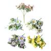 Artificial Flowers 27CM Height Small Bouquet Multiple Sun Chrysanthemum Heads Green Leaves