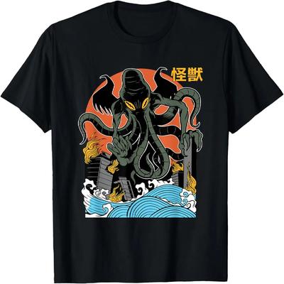 Giant Cthulhu Sunset Japanese T-Shirt