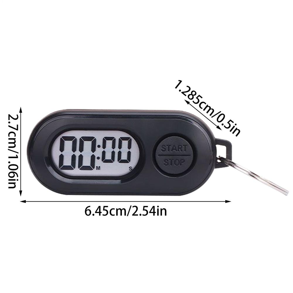 Portable Electronic Clock Keychain Stop Watch Ports Small Stop Timer Keychain LCD Screen Digital Countdown Clock For Sports