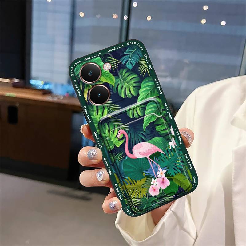 Cute Shockproof Phone Case For Realme P3 Ultra 5G TPU Fashion Design Card Slot Protective Silicone Card Bag Graffiti