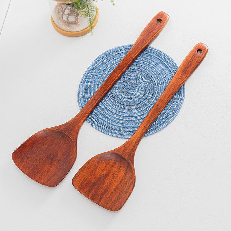 Wooden Shovel Spoon Non Stick Wood Long Rice Spatula Kitchen Cooking Utensil Hand Stir Fry Tools Sets Cooker Pots Mini