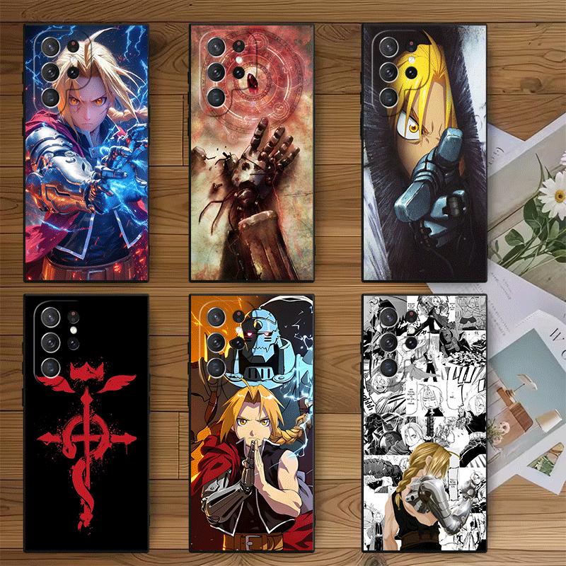 F-Fullmetal A-Alchemist Anime Soft Phone Case for Samsung Galaxy S26 S25 Edge S24 Ultra S23 Plus S22 S21 FE S20 Black Cover Back