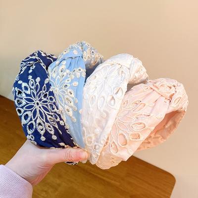 Embroidery Fabric Wide Headbands For Women Girls Headwear Fashion Headbands Female Hair Bands Head Hoop Hair Accessories