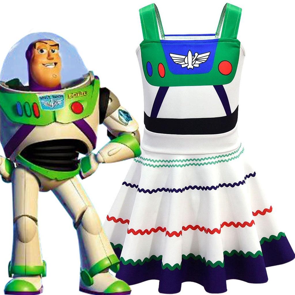 Adorable Toy Story 4 Buzz Lightyear Girl Dress For Halloween Party Or Playtime