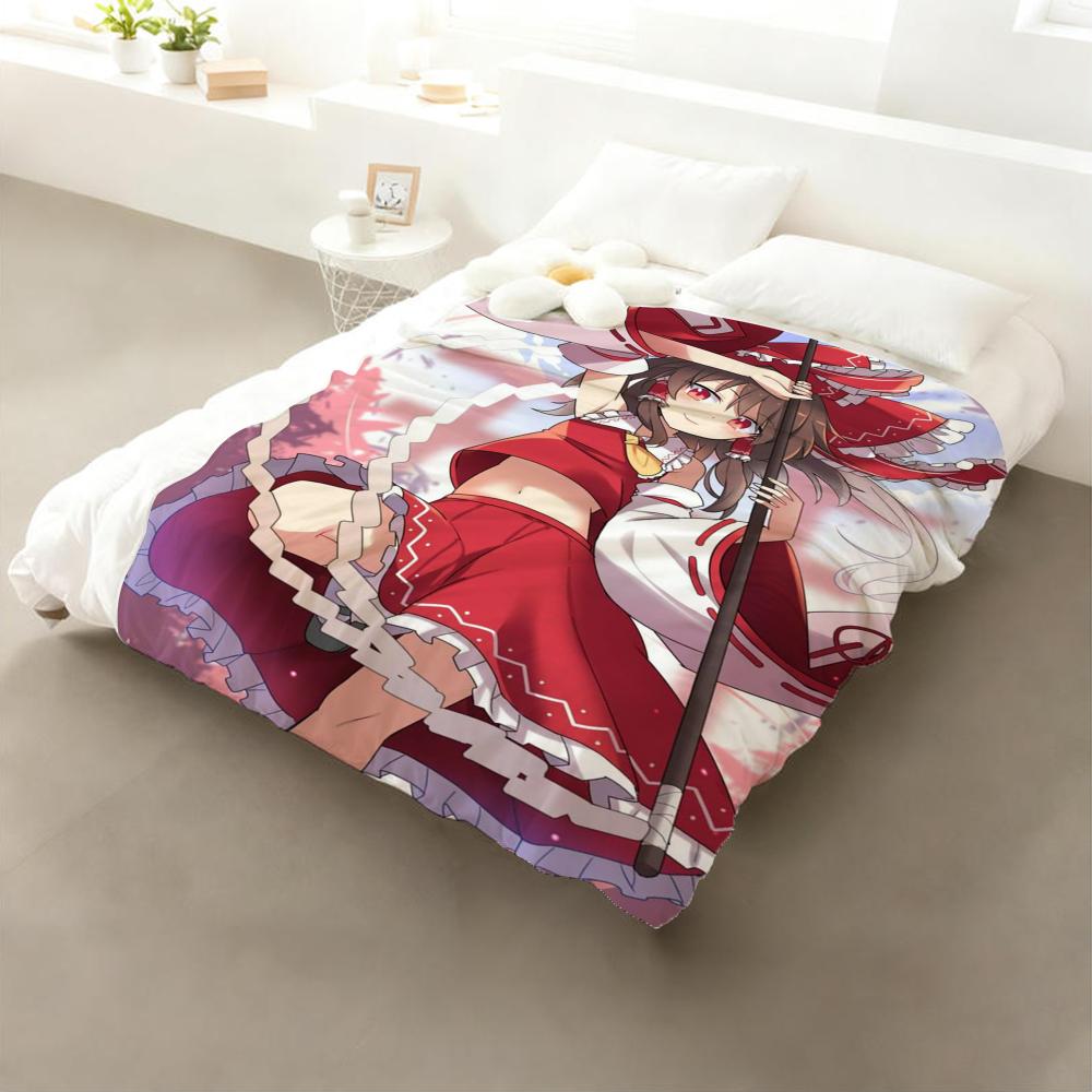 Cult-Favorite The Touhou Project Bullet Hell Game Throw Cozy Soft Flannel Throw Lightweight Skin-Friendly for Sofa Bed Office