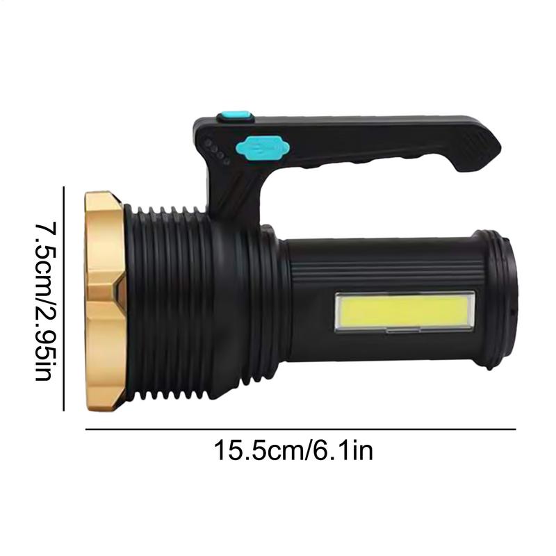 Strong Flashlight Rechargeable Handheld Compact Flashlight Rechargeable Torch With Side Light For Camping Hiking Outdoor