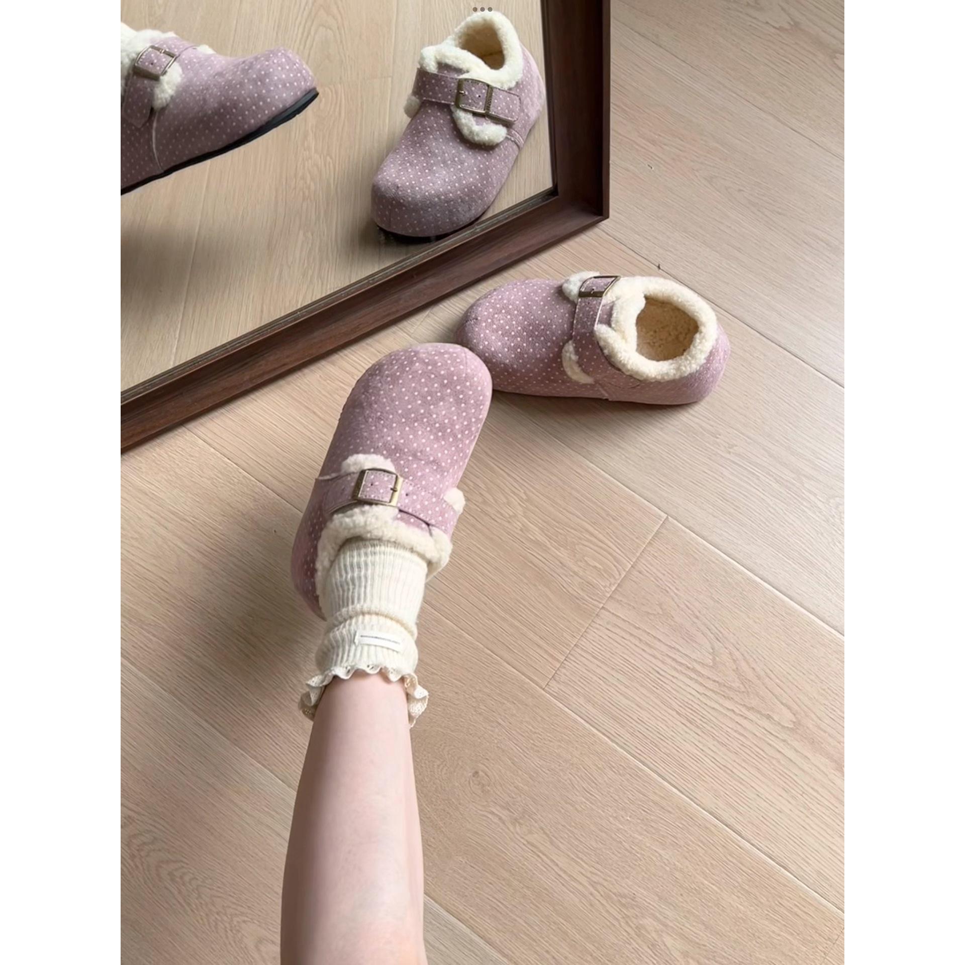

Small man increases height, thick-soled velvet snow cotton shoes, women s winter warm outer wear non-slip Birkenstock wool shoes 40 жовтий