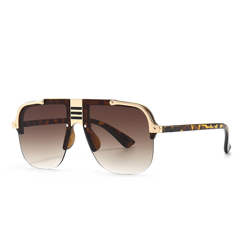 H008  Flat-Top Large-Frame Sunglasses Modern Charming Trendyy Street Style Sunglasses Ins Style Women