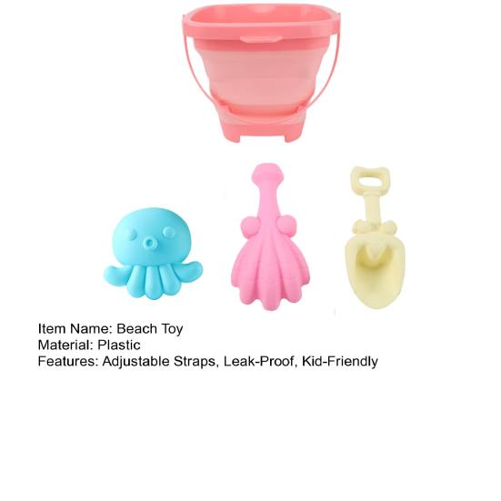 Kids Collapsible Beach Bucket Set with Sand Toys Portable Sand Digging Bucket Shovel Beach Sand Play Tool for Outdoor Play