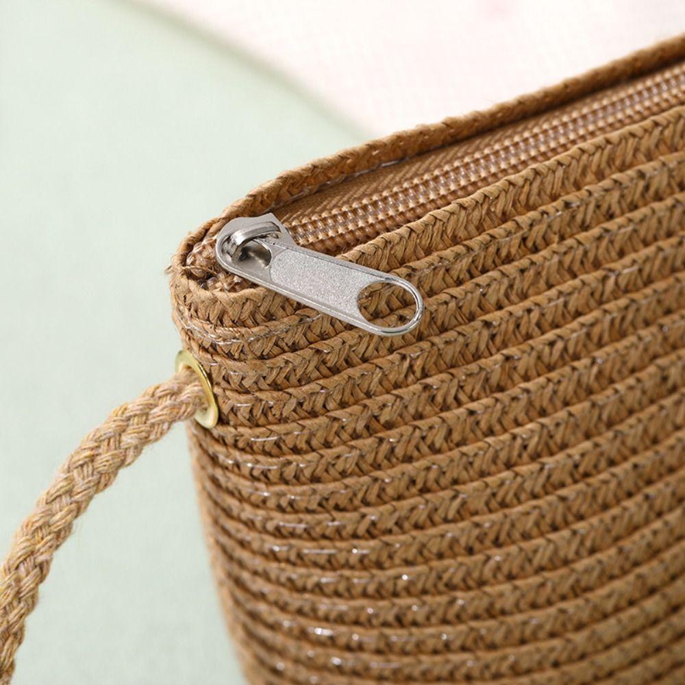 New Straw Crossbody Bag Fruit Woven Coin Purse Handbag Girls Kids
