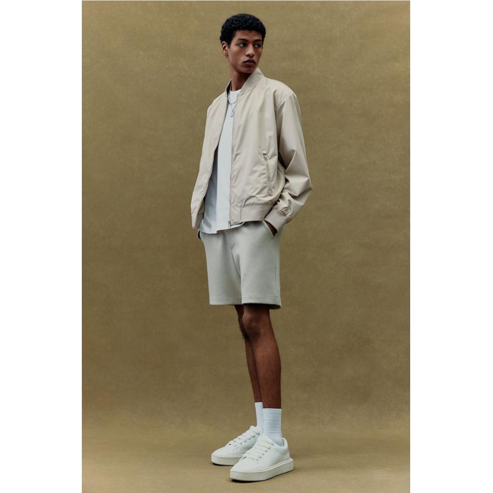 H M ligHtweigHt boMber Jacket Regular Fit ligHt Beige