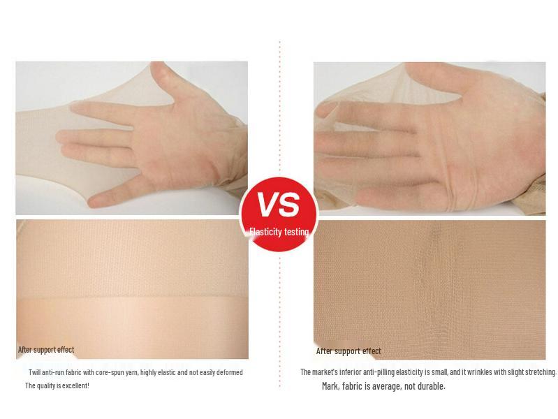Women's Anti-Snag Durable Nude Stockings - Natural Look, No-Roll Pantyhose