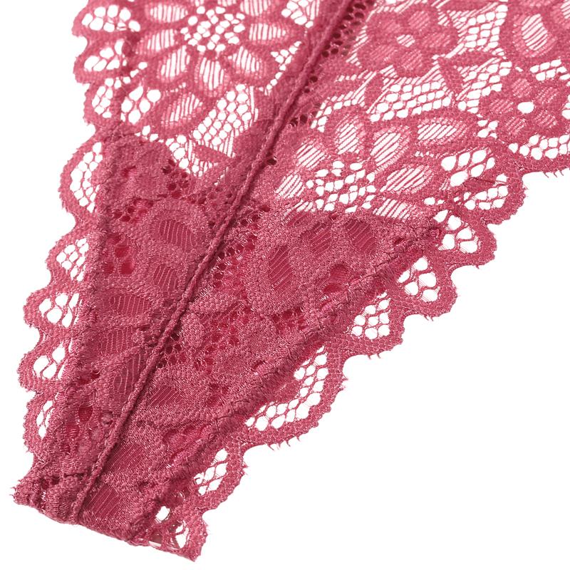 Ženy Sexy Úžasné Kalhotky Nízký pas Krajkové Spodní prádlo Dámská G String Tanga Temptation Bow T-back Transparentní spodní prádlo