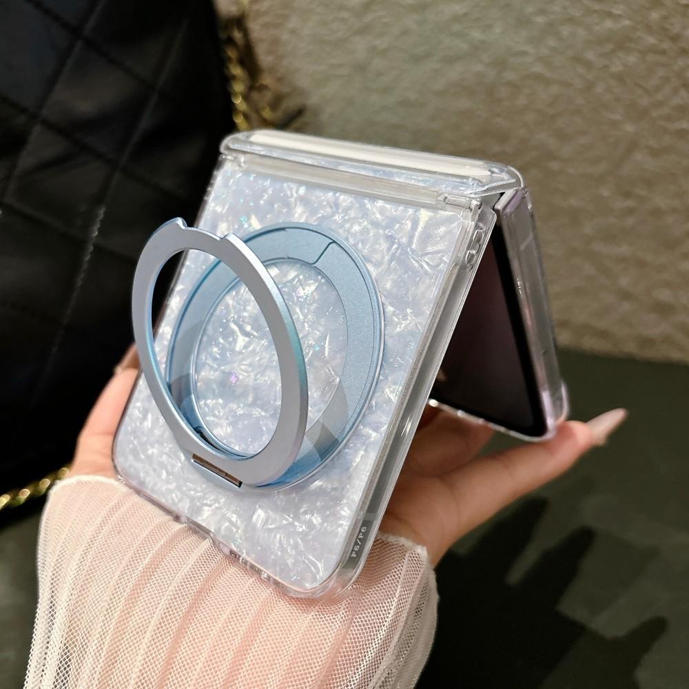 Colorful For Samsung Galaxy Z Flip 6 7 FE 5G Rotating Bracket Phone Case Magnetic Hinge Protective PC Hard Shell Back Cover